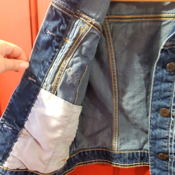 Aero distressed pleated Jean jacket. EUC Med - Picture 7 of 10